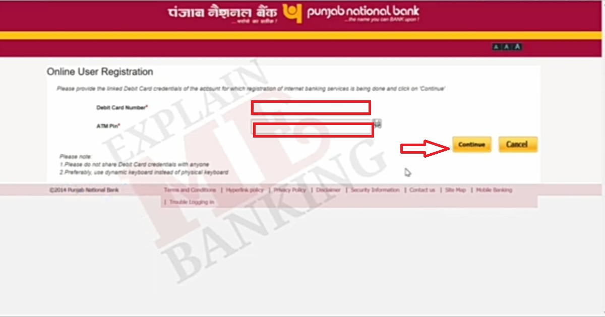 pnb net banking new user