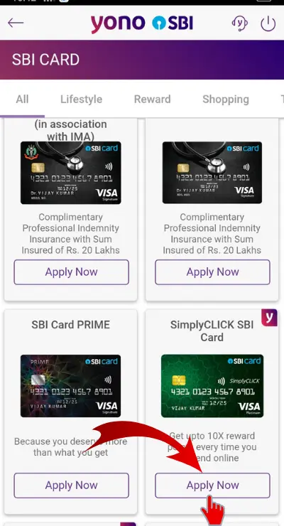 yono credit card apply